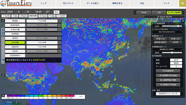 陸域水循環シミュレーションシステム「Today’s Earth」